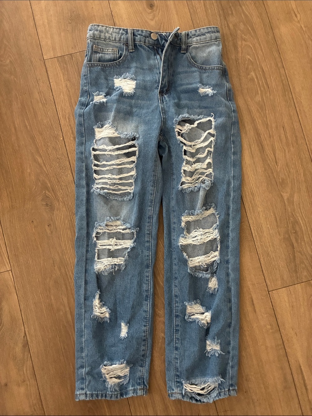 SHEIN Light Blue Ripped Kids Jeans size 10-11
